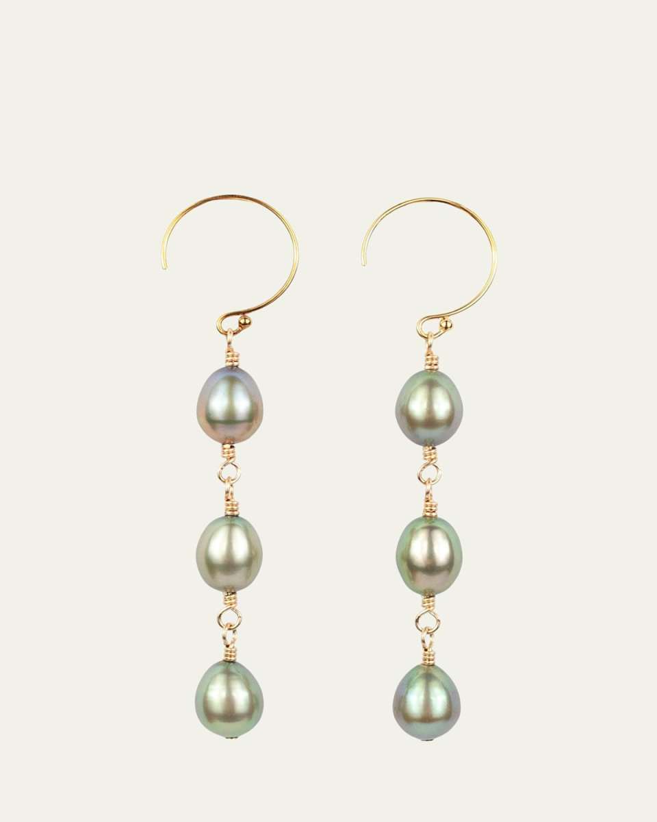 Leaf Earrings with Pearls